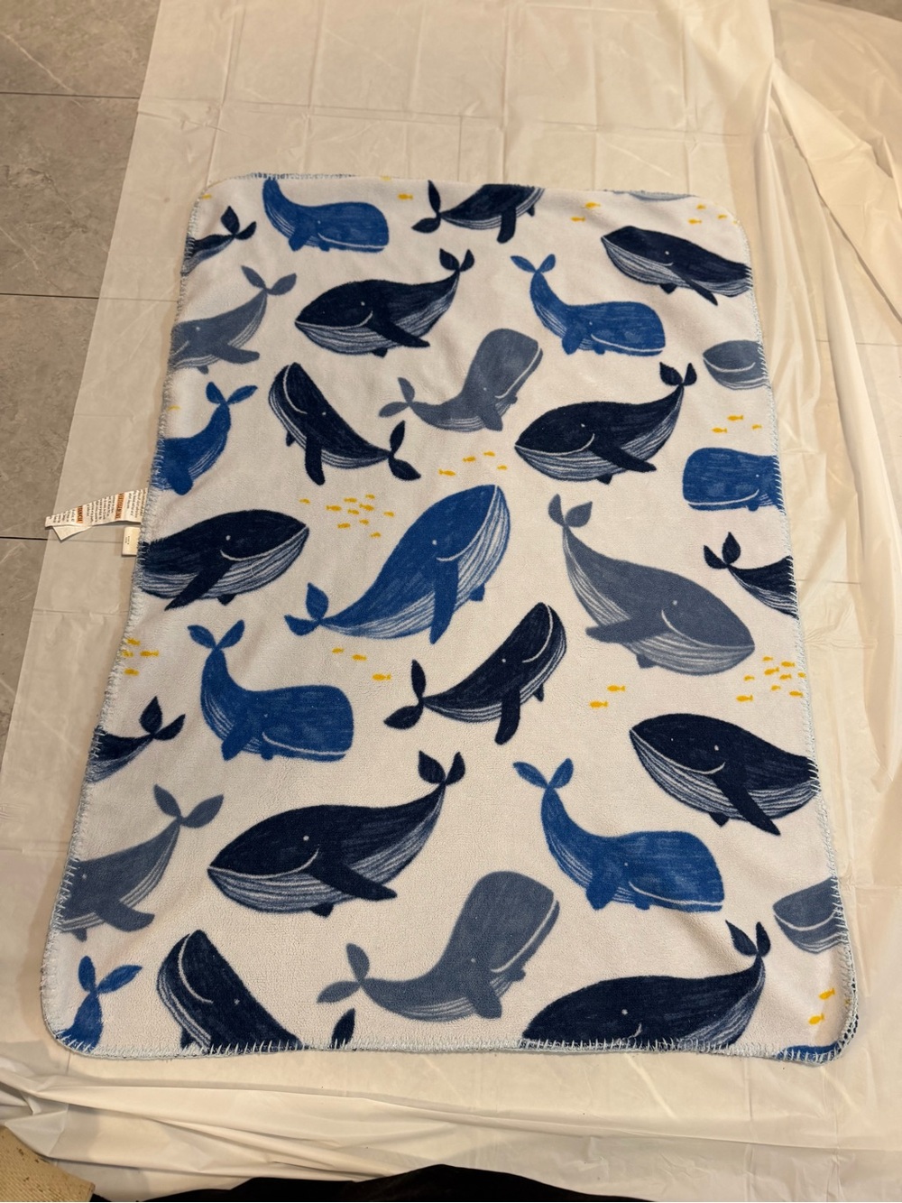 cloud island Whale Print Kids Swim Towel - Navy & Blue